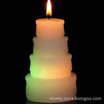 LED Cake Real Smokeless Wax Candle, Really Change Colors When Light
